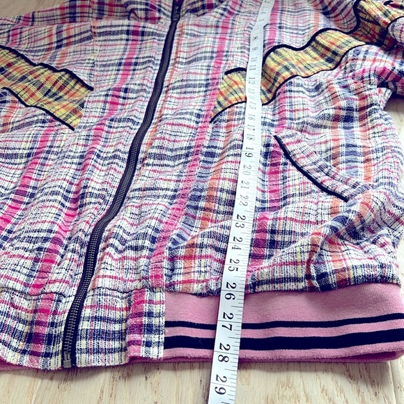 FREE PEOPLE l We The Free Penny Pastel Plaid Track Jacket Oversize Small - Picture 14 of 15